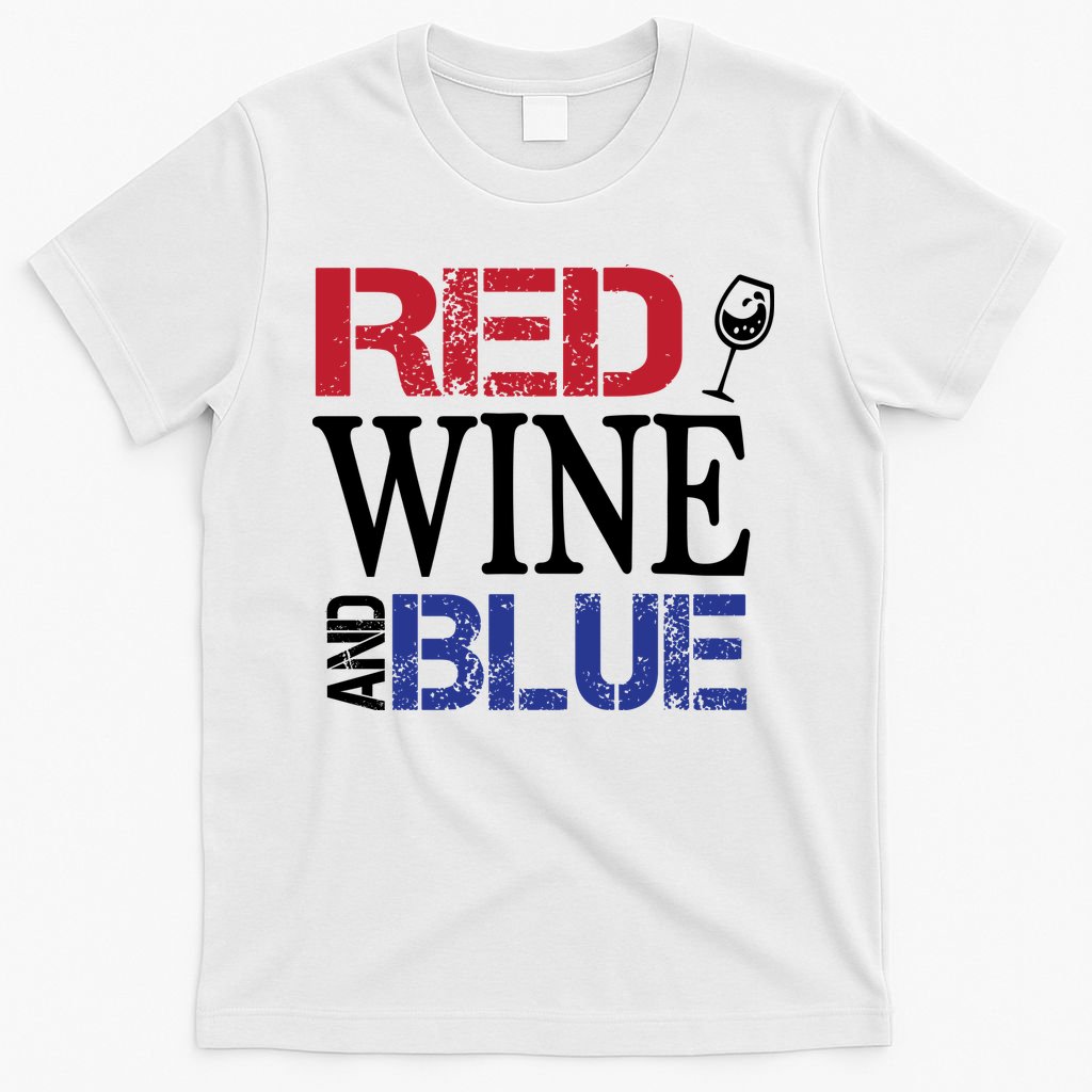 Red Wine and Blue USA Flag T-Shirt