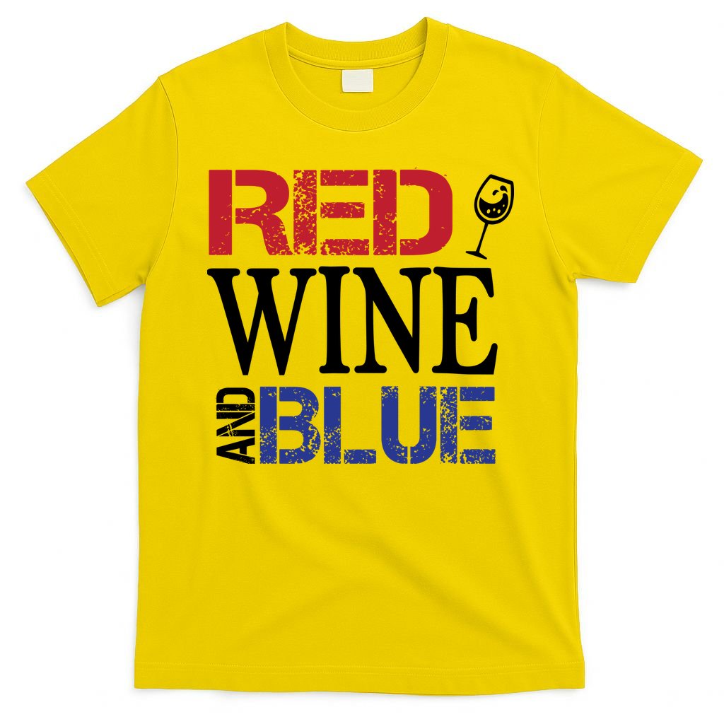Red Wine and Blue USA Flag T-Shirt