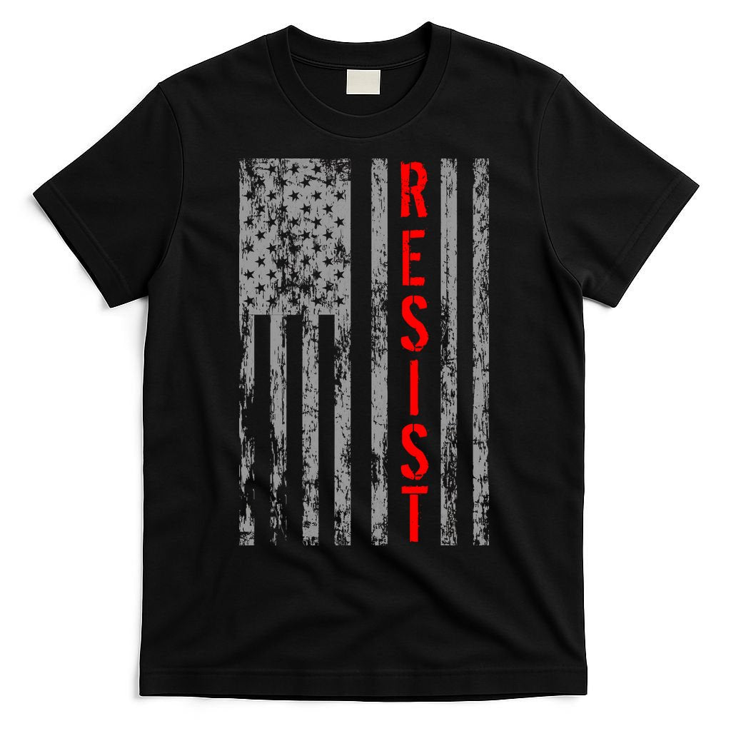 Resist Retro USA Flag The Resistance Anti Trump T-Shirt