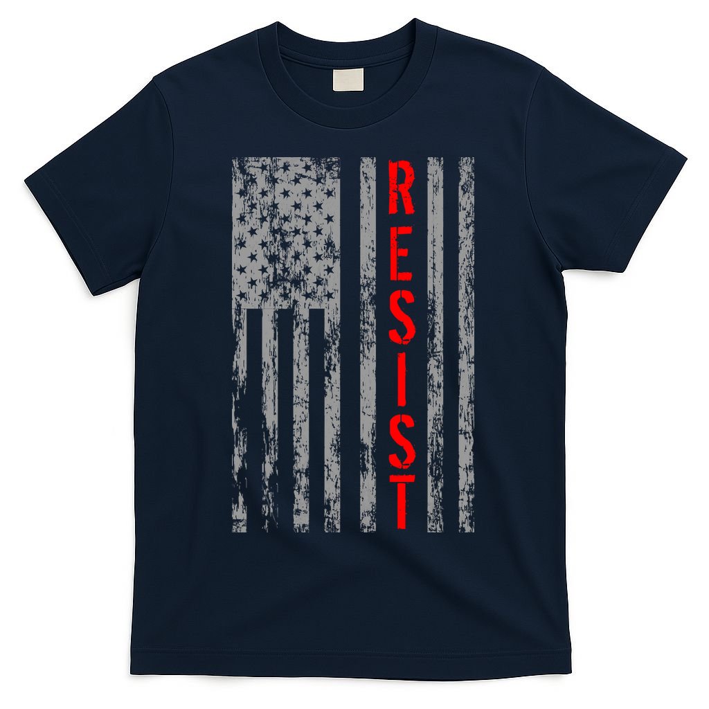 Resist Retro USA Flag The Resistance Anti Trump T-Shirt