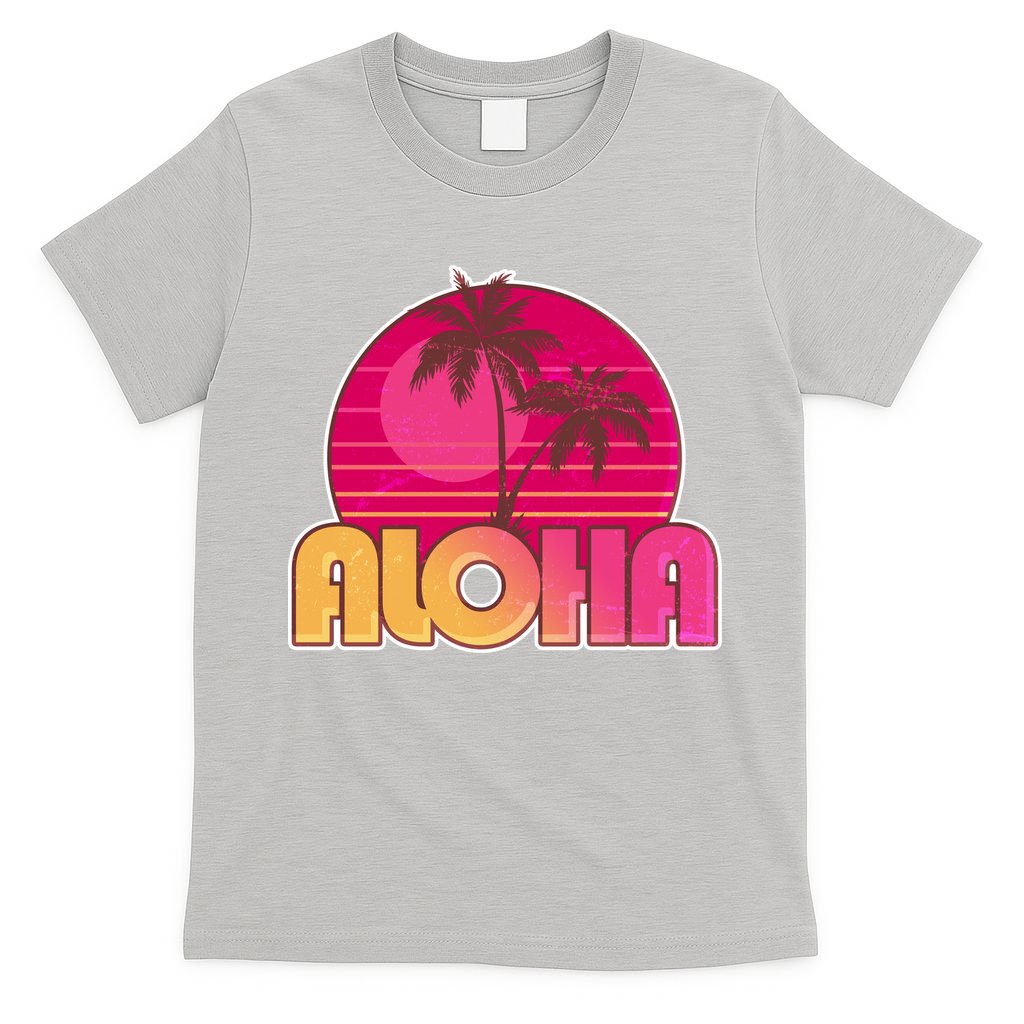 Retro Aloha Summer Fun Pink Logo T-Shirt