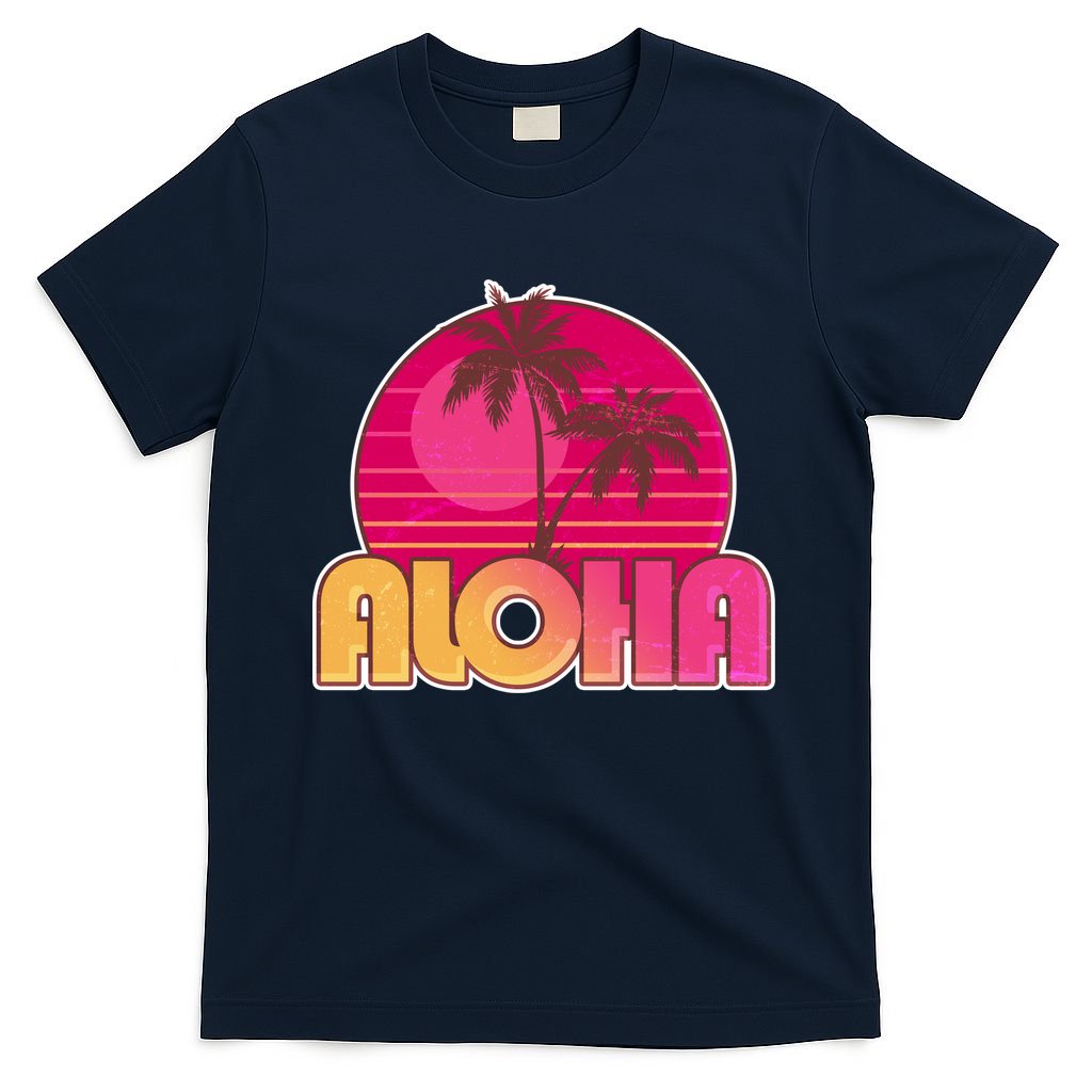 Retro Aloha Summer Fun Pink Logo T-Shirt