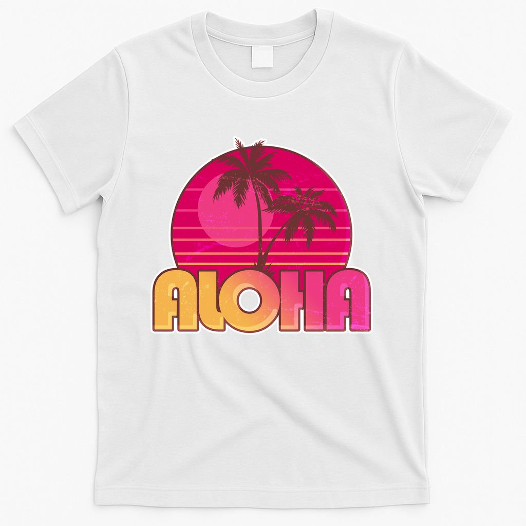 Retro Aloha Summer Fun Pink Logo T-Shirt