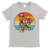 Retro Fourth 4th of July Firecracker Rocket Bigfoot T-Shirt