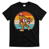 Retro Fourth 4th of July Firecracker Rocket Bigfoot T-Shirt
