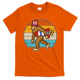Retro Fourth 4th of July Firecracker Rocket Bigfoot T-Shirt