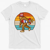 Retro Fourth 4th of July Firecracker Rocket Bigfoot T-Shirt