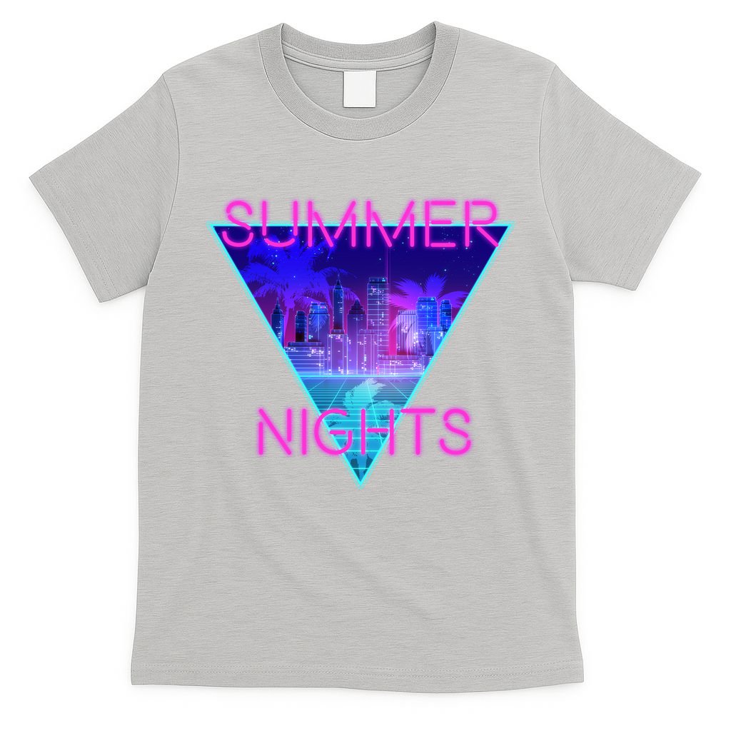 Retro Neon City Summer Nights T-Shirt