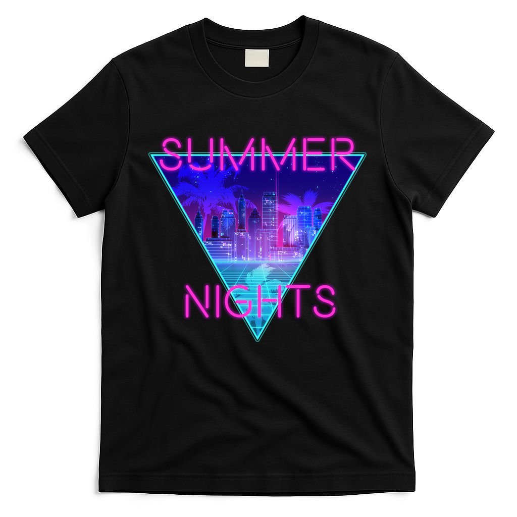 Retro Neon City Summer Nights T-Shirt