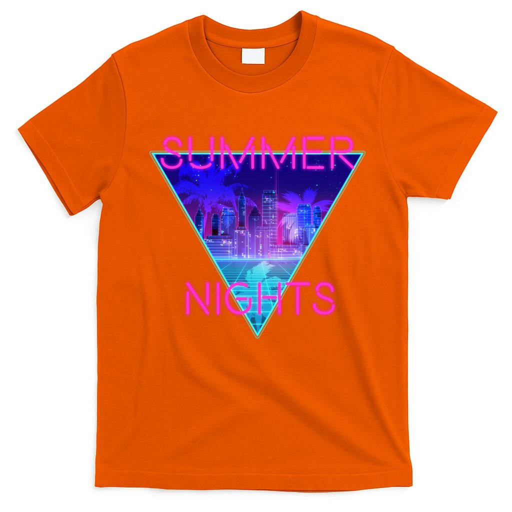 Retro Neon City Summer Nights T-Shirt