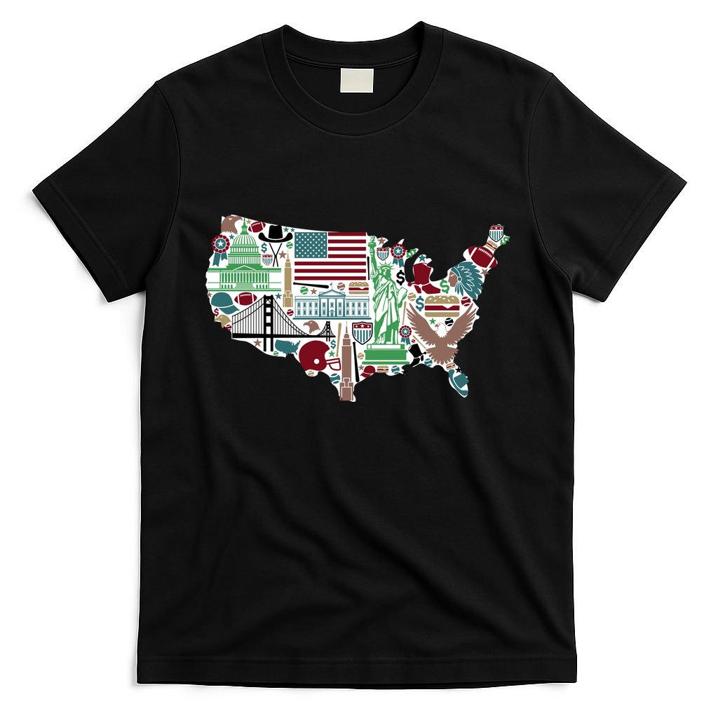 Retro USA State Map of America T-Shirt