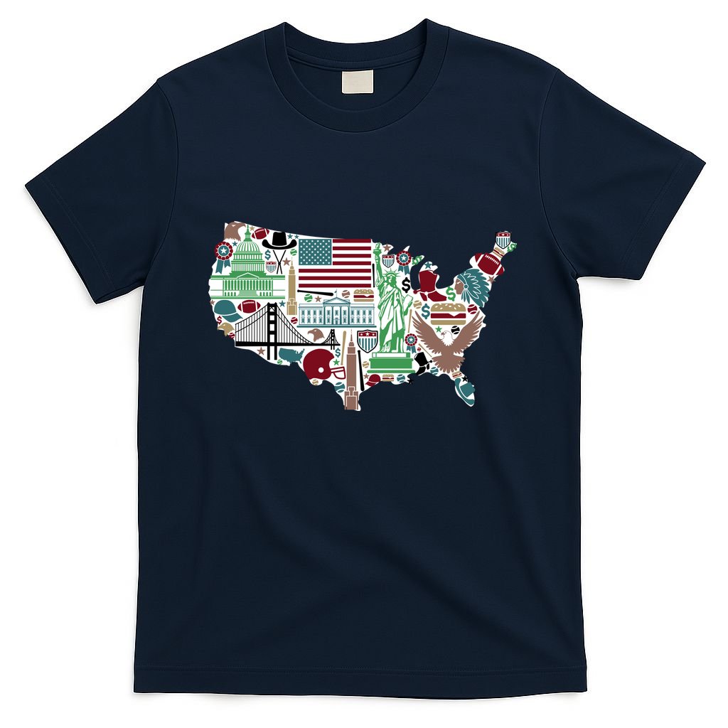 Retro USA State Map of America T-Shirt