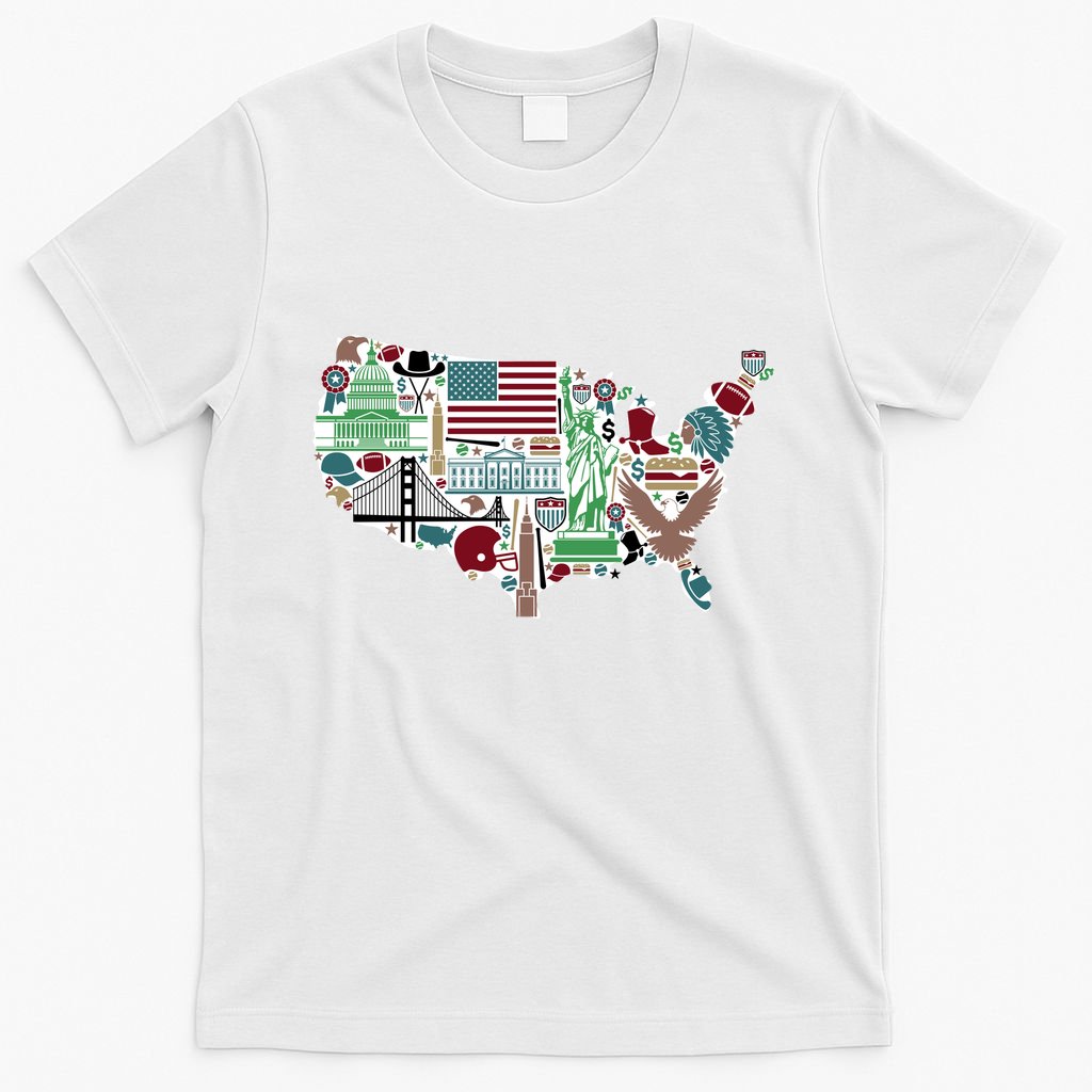 Retro USA State Map of America T-Shirt