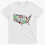 Retro USA State Map of America T-Shirt