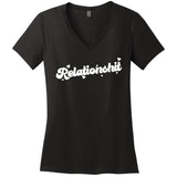Relationshit Funny Anti Valentine Women's V-Neck T-Shirt