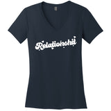 Relationshit Funny Anti Valentine Women's V-Neck T-Shirt