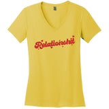 Relationshit Funny Anti Valentine Women's V-Neck T-Shirt