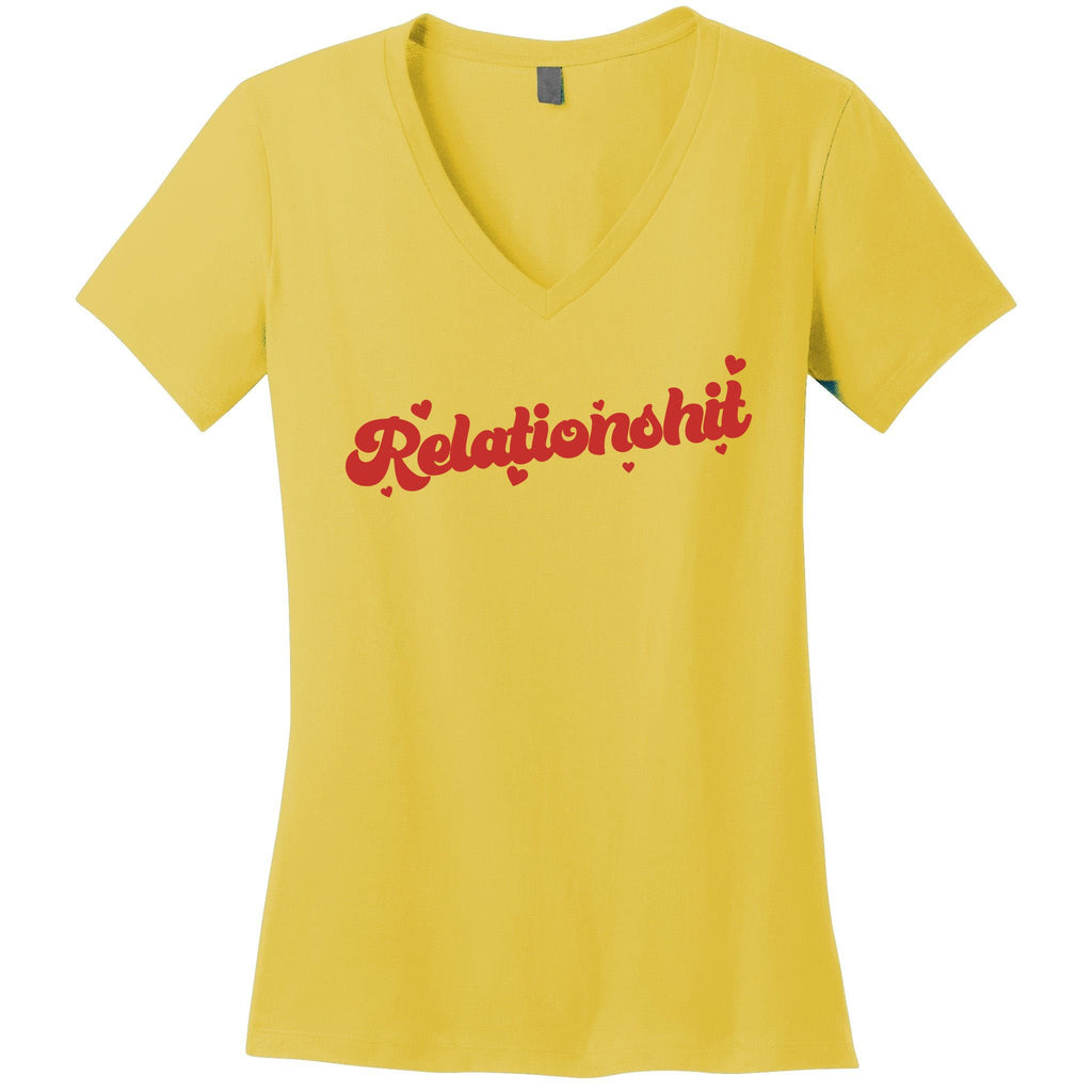 Relationshit Funny Anti Valentine Women's V-Neck T-Shirt