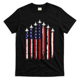 Retro Fighter Jet Airplane Usa Flag 4th Of July T-Shirt