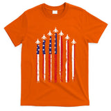 Retro Fighter Jet Airplane Usa Flag 4th Of July T-Shirt
