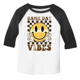 Retro Game Day Vibes Smiley Emoji Football Fan Toddler Fine Jersey T-Shirt