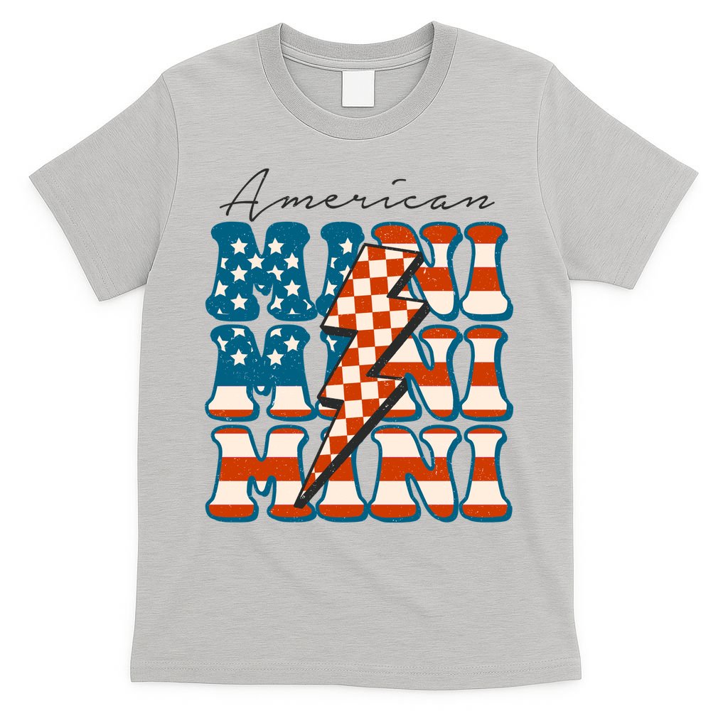 Retro Groovy Mini American 4th Of July Patriotic Mom Womens Gift T-Shirt