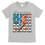Retro Groovy Mini American 4th Of July Patriotic Mom Womens Gift T-Shirt