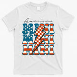 Retro Groovy Mini American 4th Of July Patriotic Mom Womens Gift T-Shirt