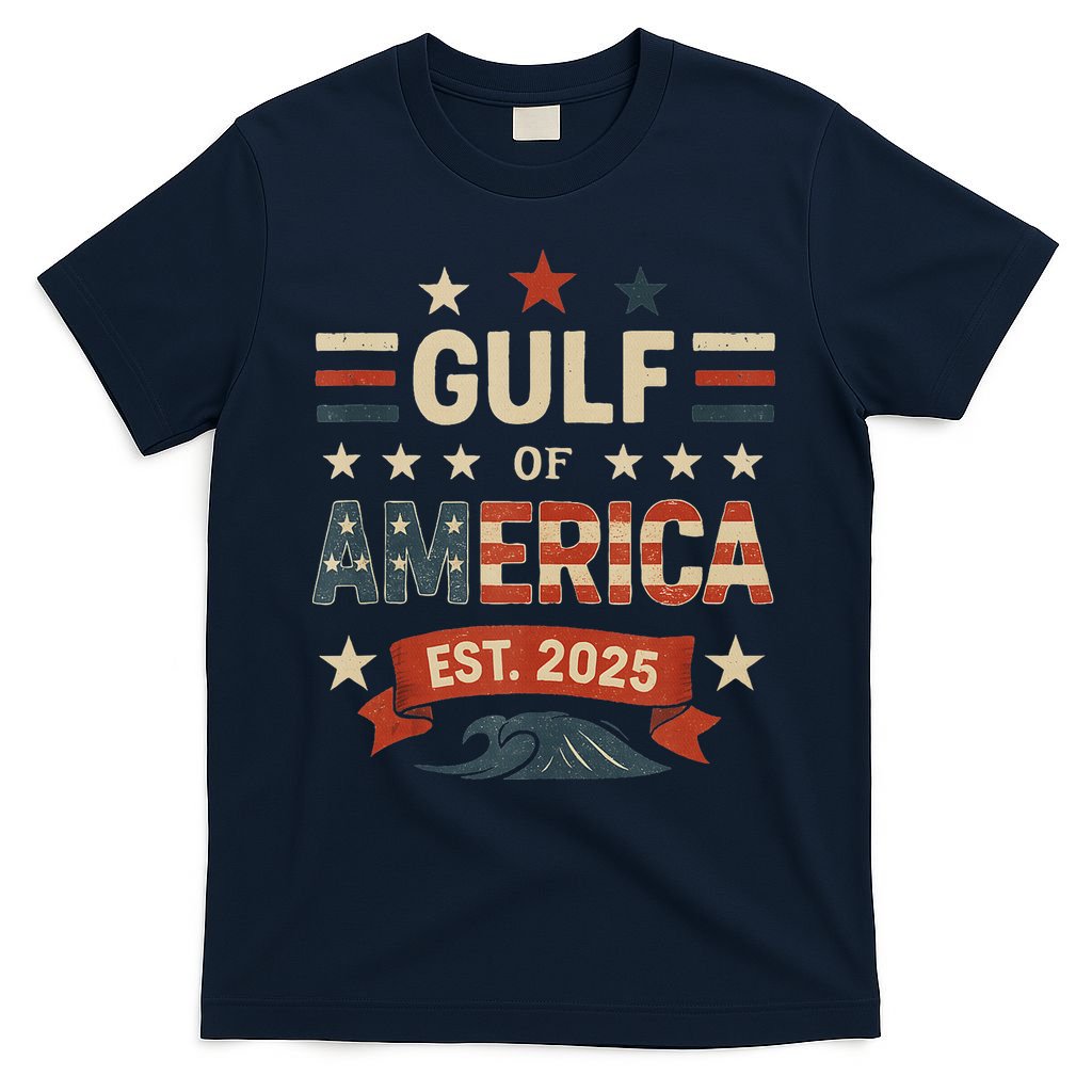 Retro Gulf Of Usa America Since 2025 American Flag Usa Gulf T-Shirt