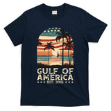 Retro Gulf Of Usa America Est 2025 American Flag Gulf Mexico President Trump T-Shirt
