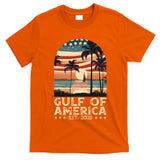 Retro Gulf Of Usa America Est 2025 American Flag Gulf Mexico President Trump T-Shirt