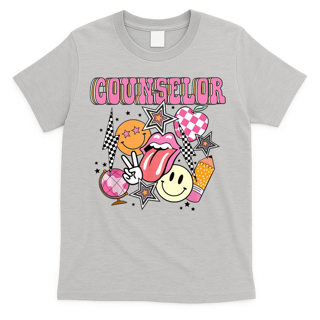 Retro Groovy School Counselor Appreciation Back To School T-Shirt