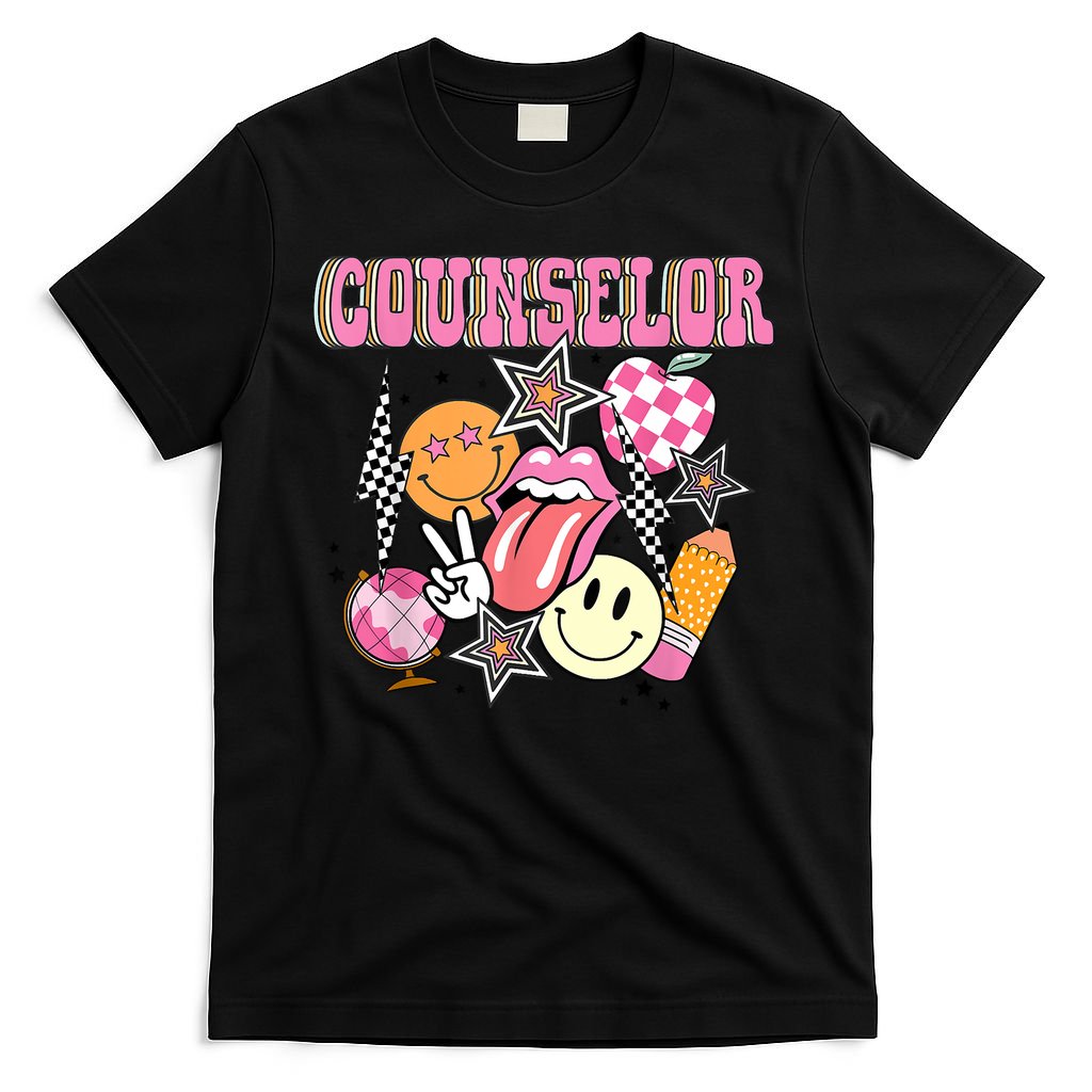 Retro Groovy School Counselor Appreciation Back To School T-Shirt