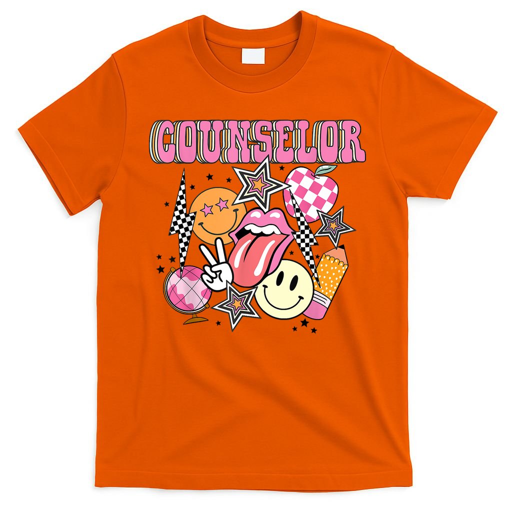 Retro Groovy School Counselor Appreciation Back To School T-Shirt
