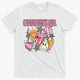 Retro Groovy School Counselor Appreciation Back To School T-Shirt