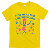 Retro Just Here For The Wieners 4th Of July Funny Hot Dog T-Shirt