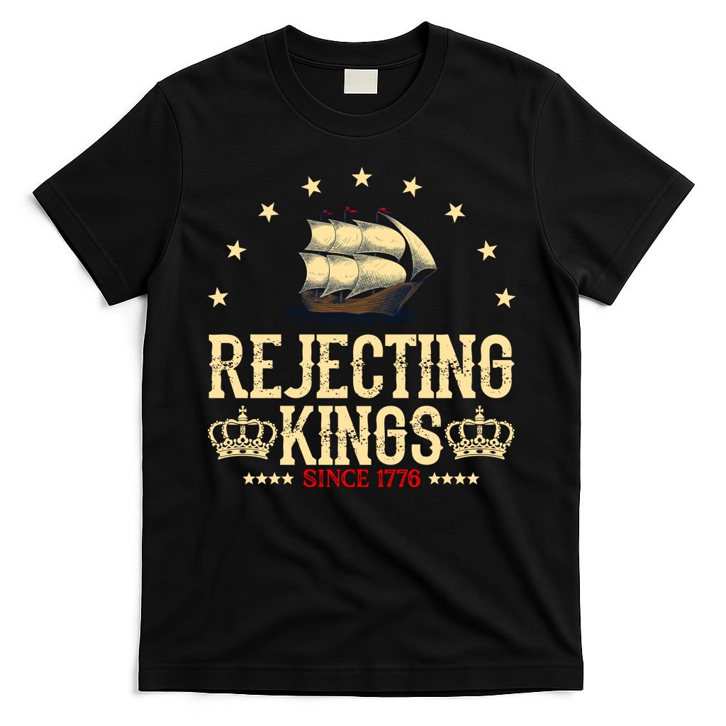 Rejecting Kings Since 1776 Vintage Patriotic No Kings T-Shirt