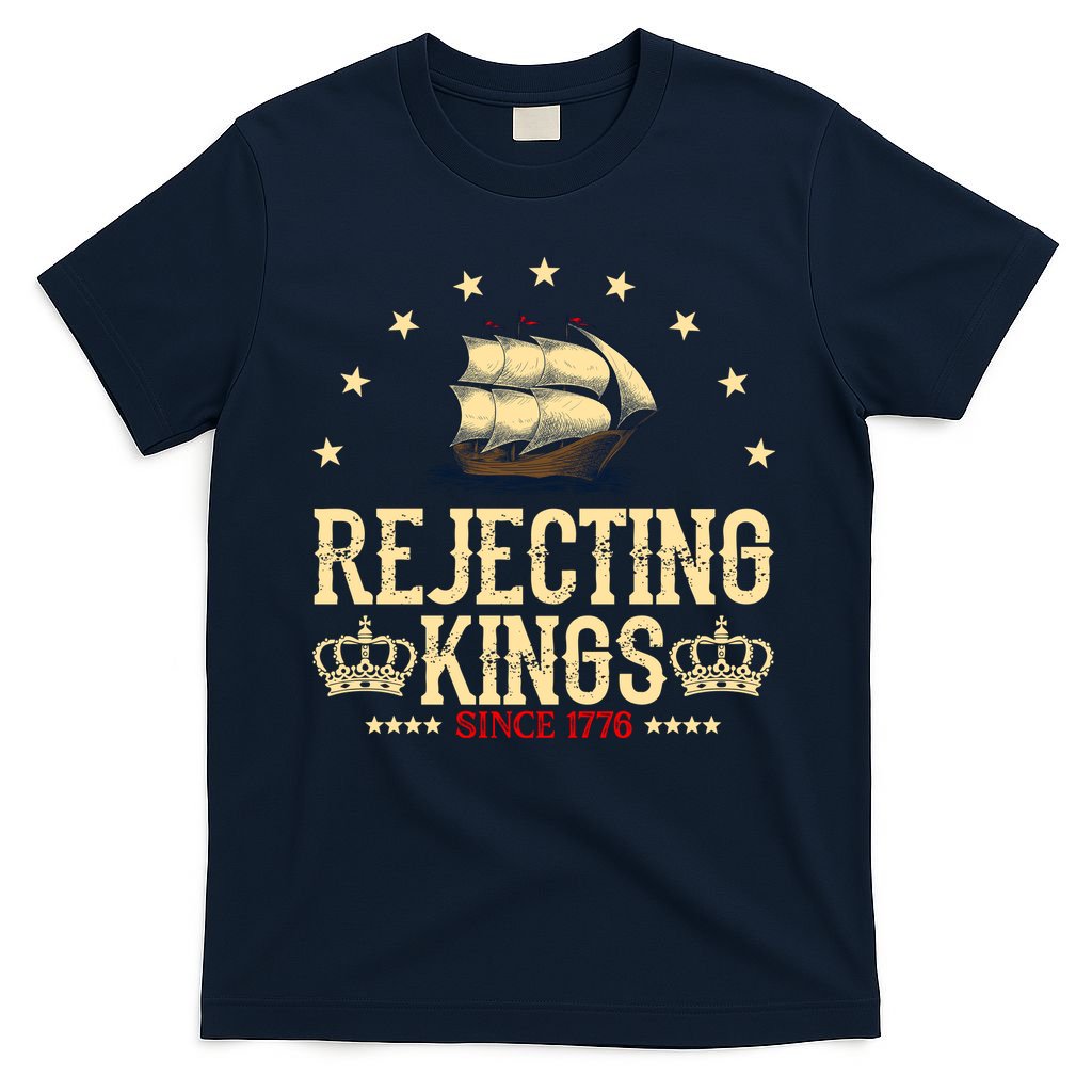 Rejecting Kings Since 1776 Vintage Patriotic No Kings T-Shirt