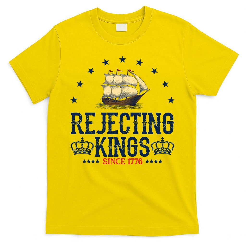 Rejecting Kings Since 1776 Vintage Patriotic No Kings T-Shirt