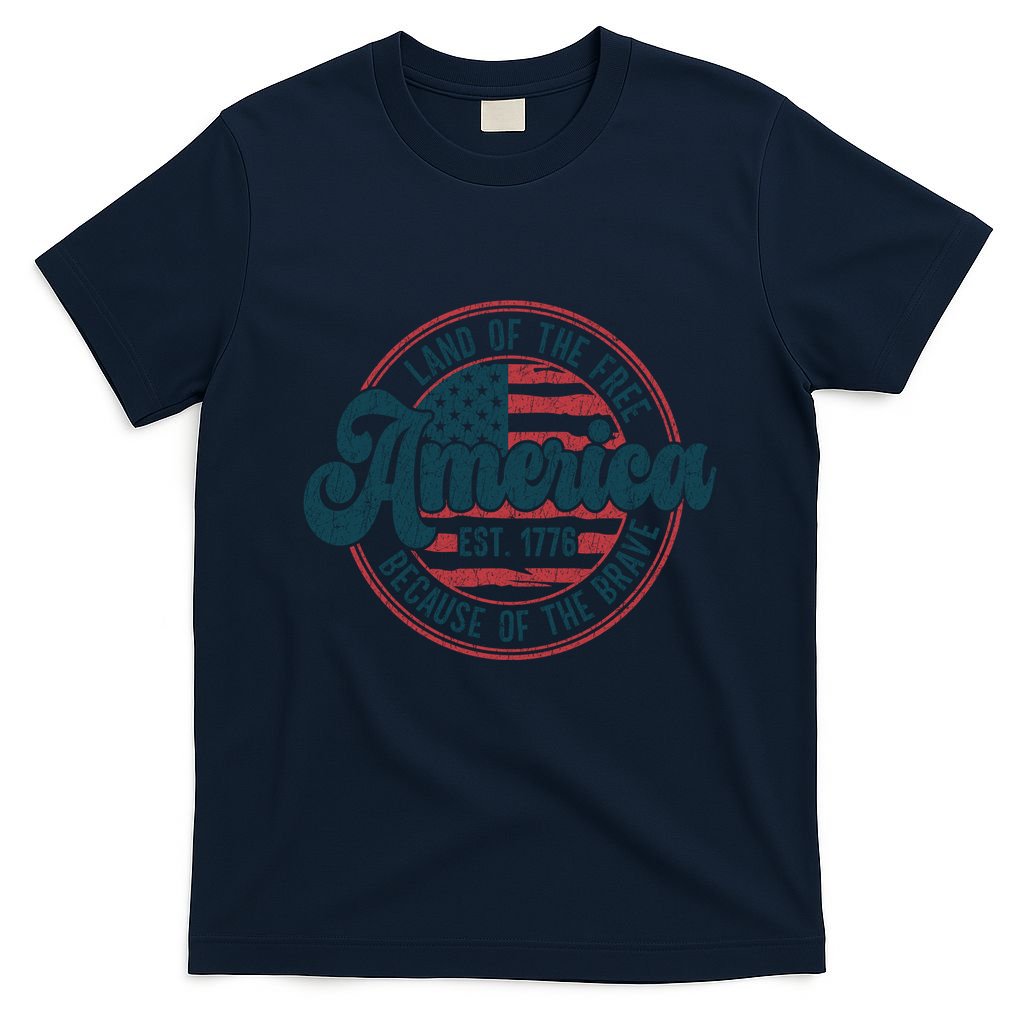 Retro Land Of The Free Because Of The Brave T-Shirt