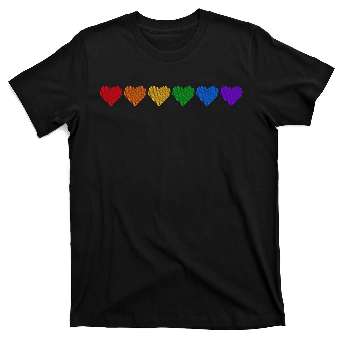 Rainbow LGBT Pride Hearts T-Shirt