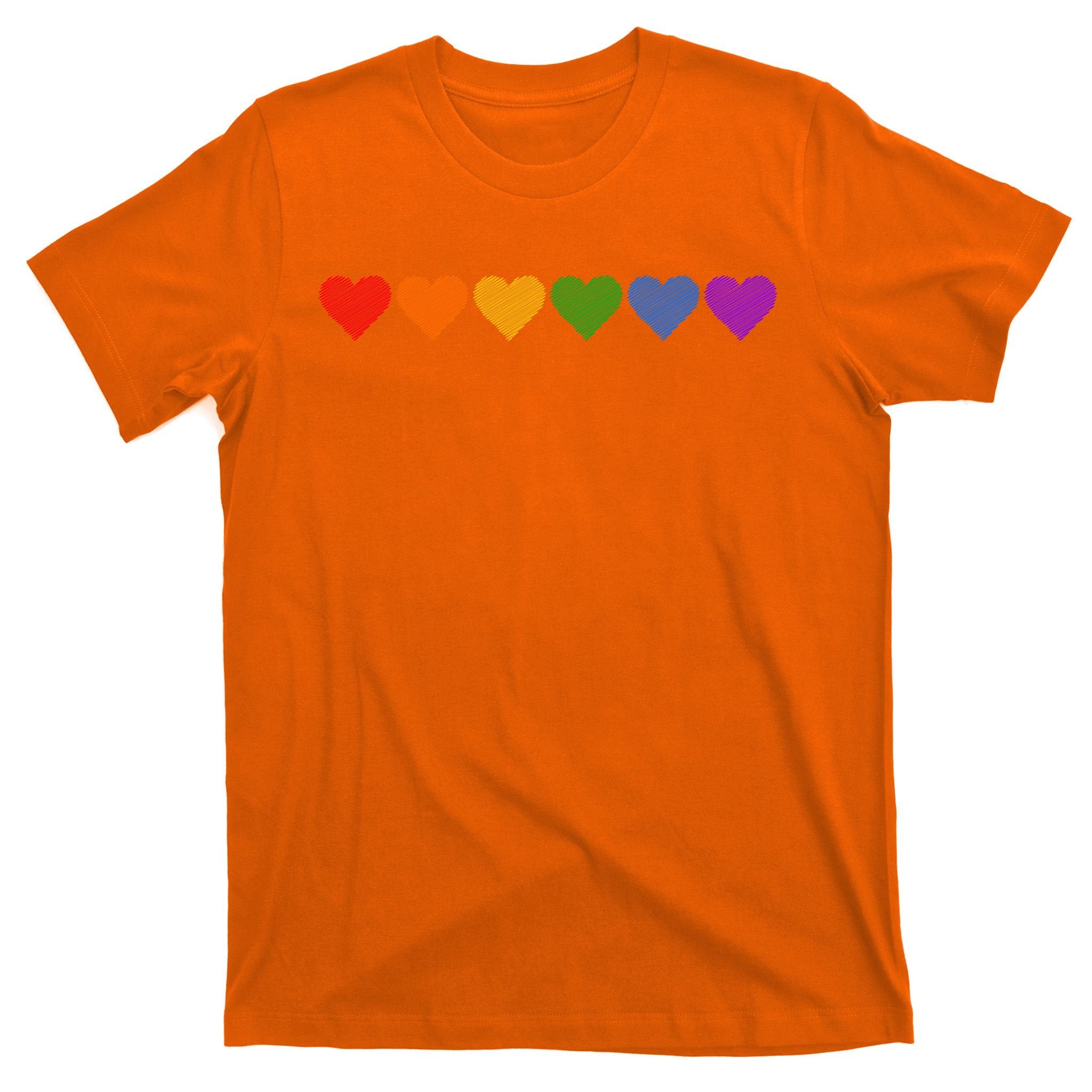 Rainbow LGBT Pride Hearts T-Shirt