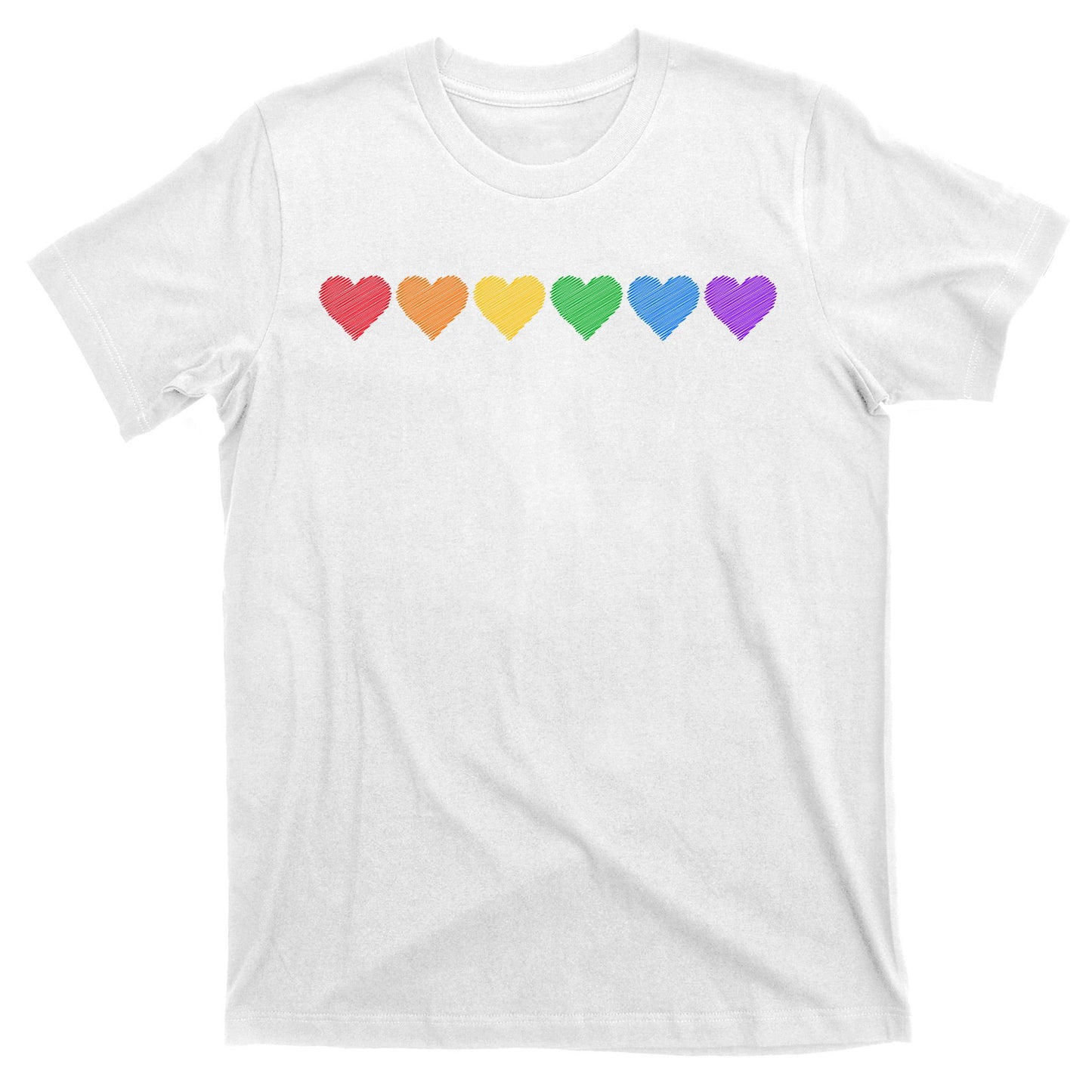 Rainbow LGBT Pride Hearts T-Shirt