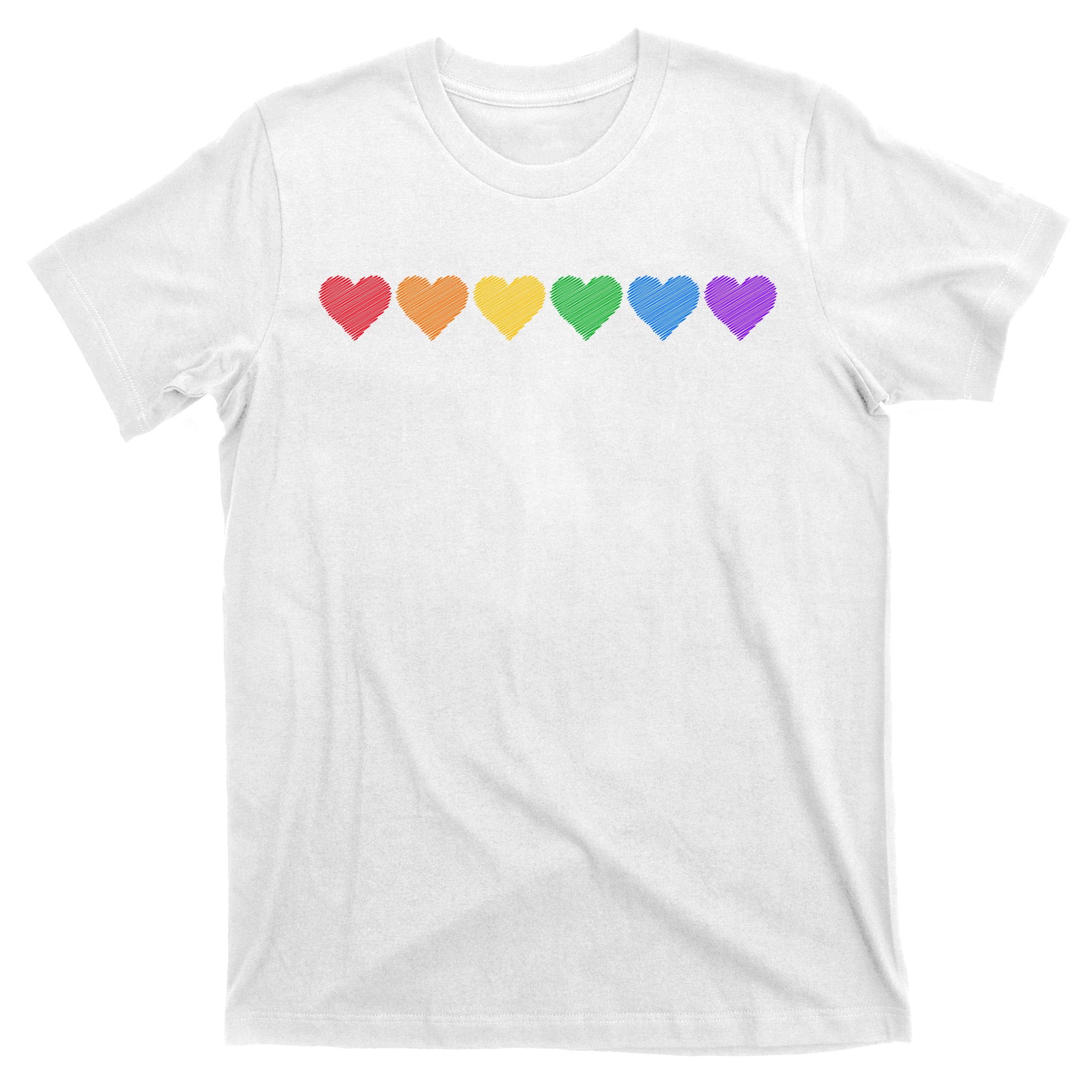 Rainbow LGBT Pride Hearts T-Shirt