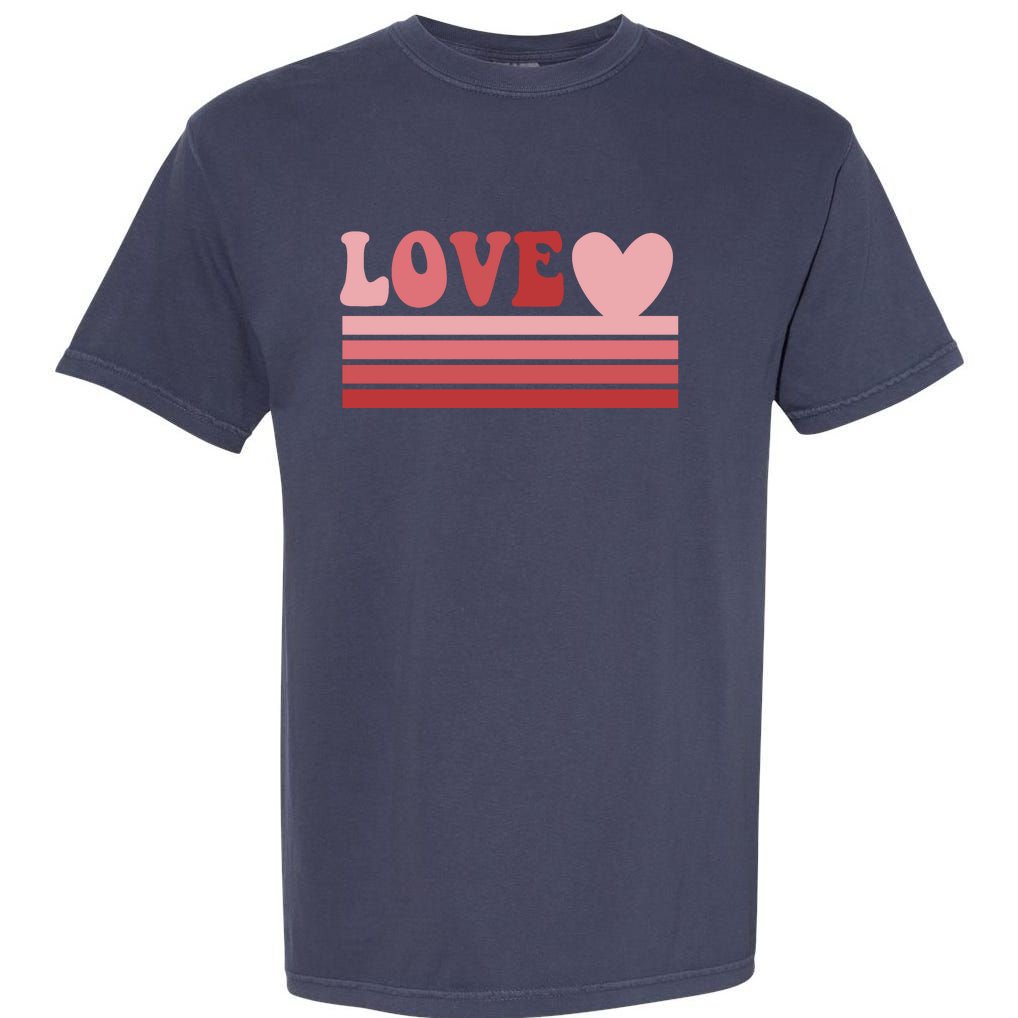 Rainbow Love Valentine Graphic Garment-Dyed Heavyweight T-Shirt