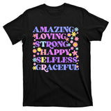 Retro Mother Day Amazing Loving Strong Happy Selfless Graceful T-Shirt