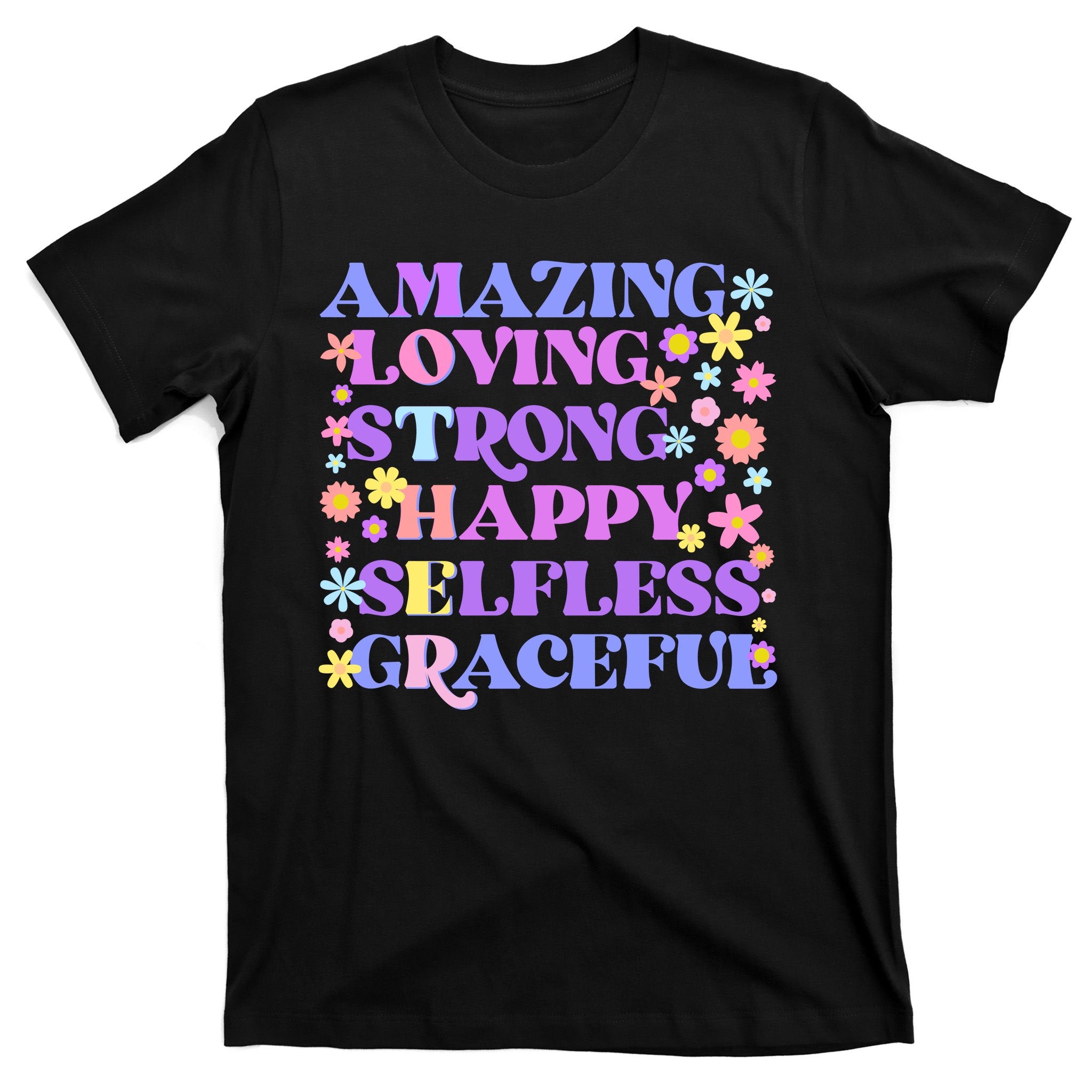 Retro Mother Day Amazing Loving Strong Happy Selfless Graceful T-Shirt