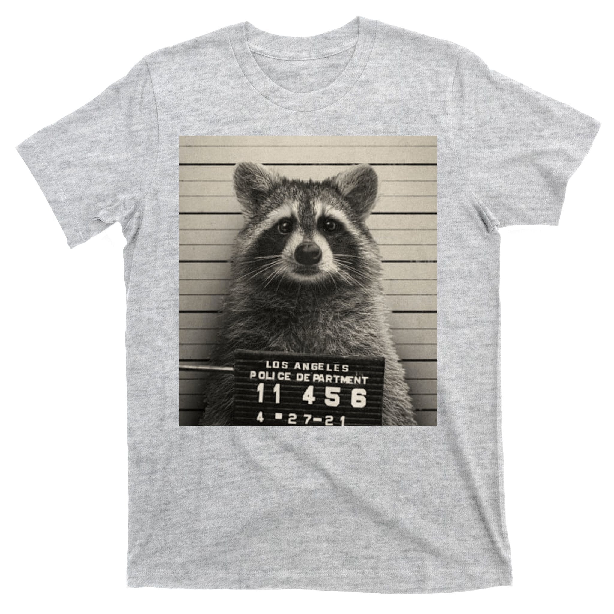 Raccoon Mugshot Funny Parody T-Shirt