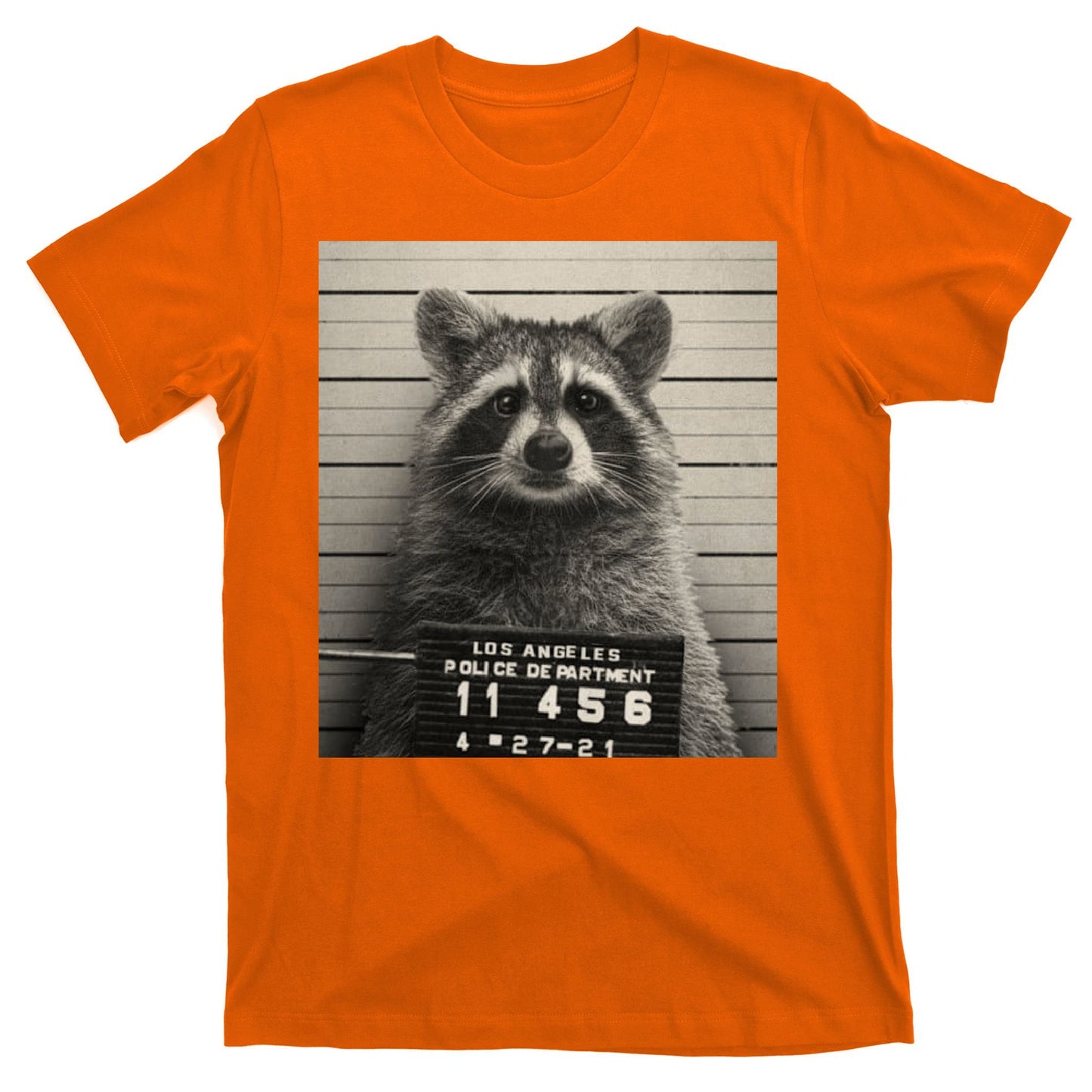 Raccoon Mugshot Funny Parody T-Shirt