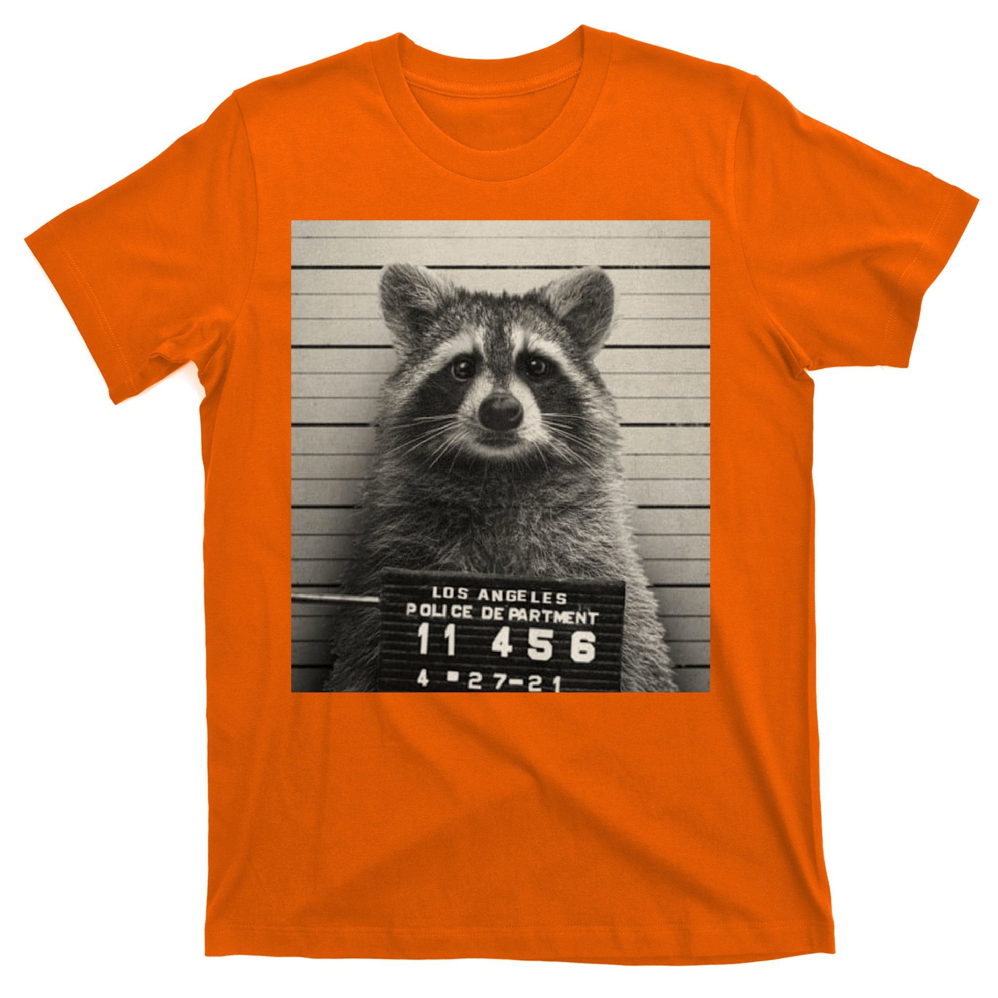 Raccoon Mugshot Funny Parody T-Shirt